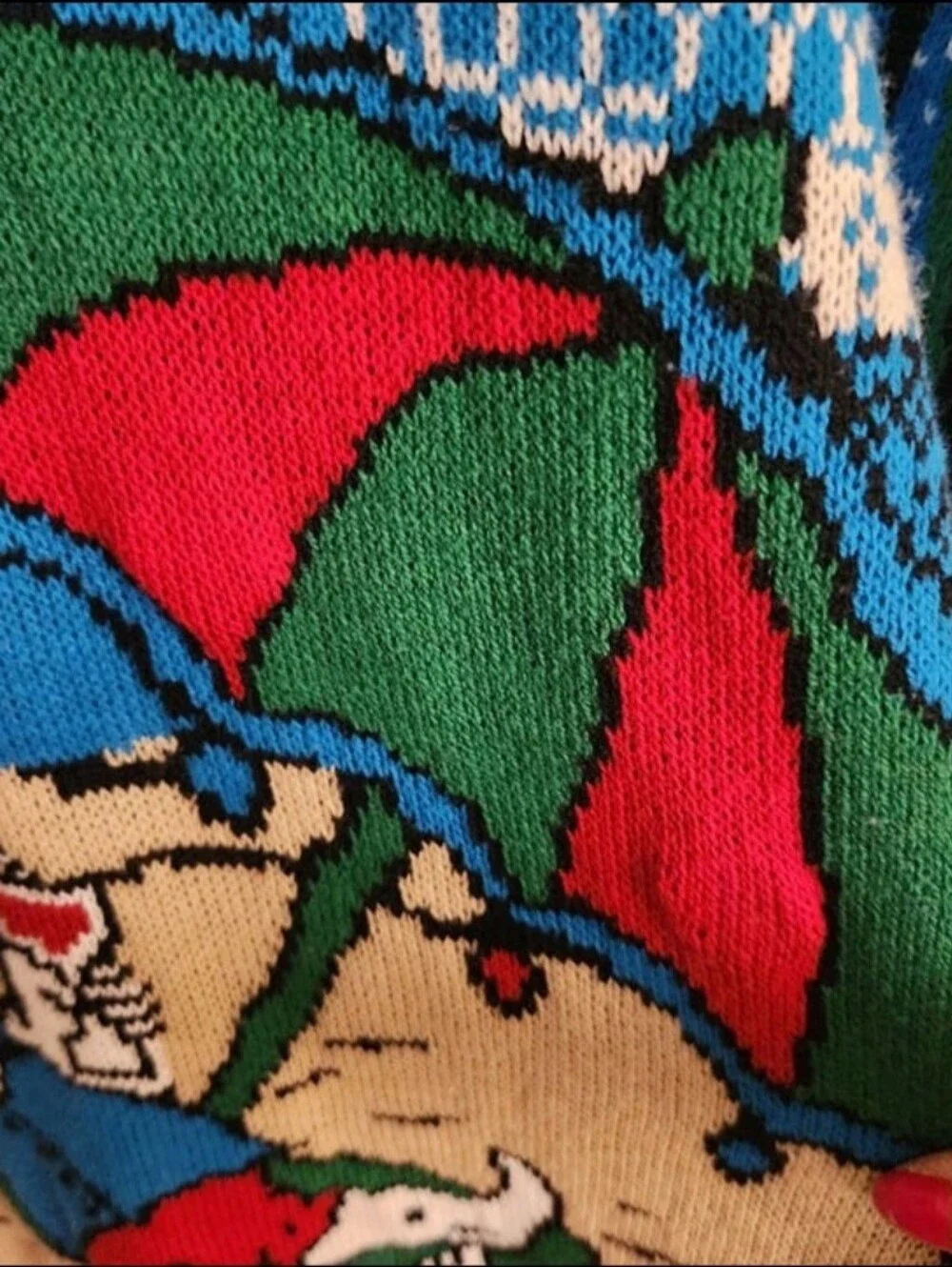 Ugly Christmas Sweater Blue 'Hanging Loose For The Holidays' Lightup Sweater